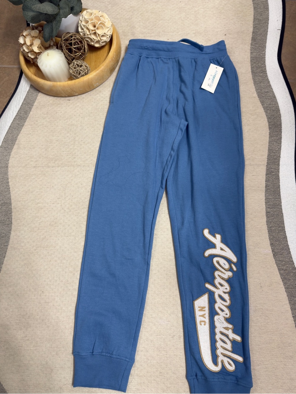 Aeropostale Kids Blue Logo Sweatpants with NYC Script